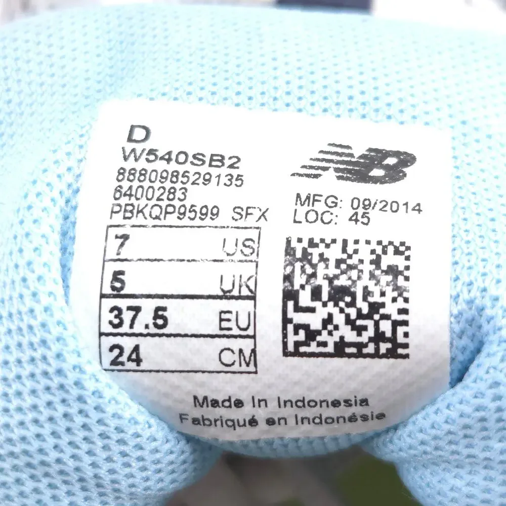 New Balance 540v2 Athletic Running Shoe Womens Size 7 W540SB2 Gray Black